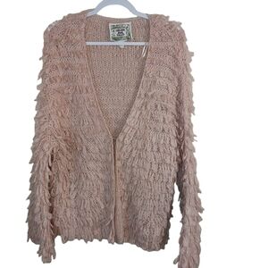 𝅺chelsea & VIOLET LADIES LONG SLEEVE FLUFFY CARDIGAN- S